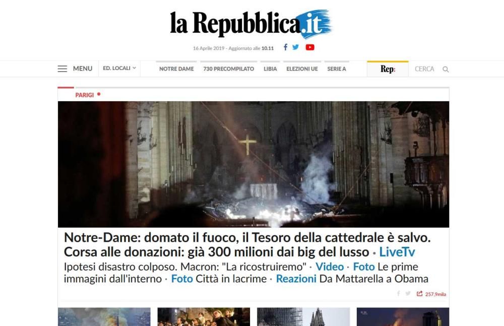 El incendio de Notre Dame