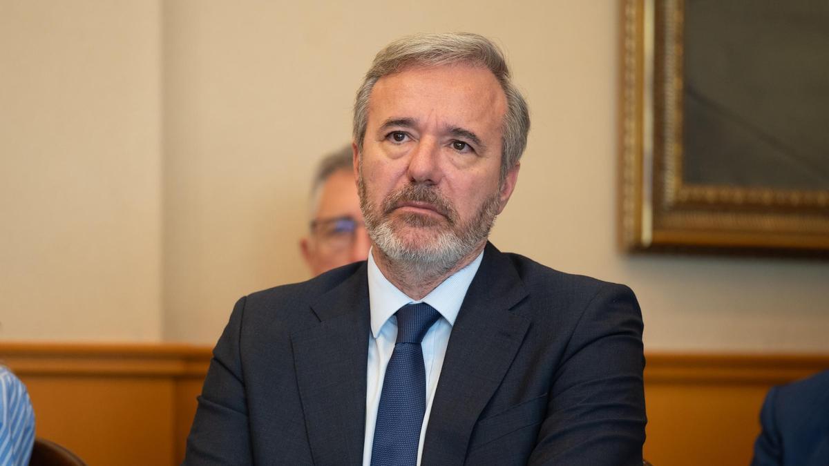 El presidente del Gobierno de Aragón, Jorge Azcón, en el acto de presentación de los presupuestos hace dos semanas.