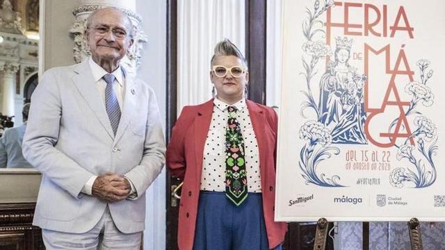 El alcalde y Patricia Castro, en la  presentación del cartel de la Feria