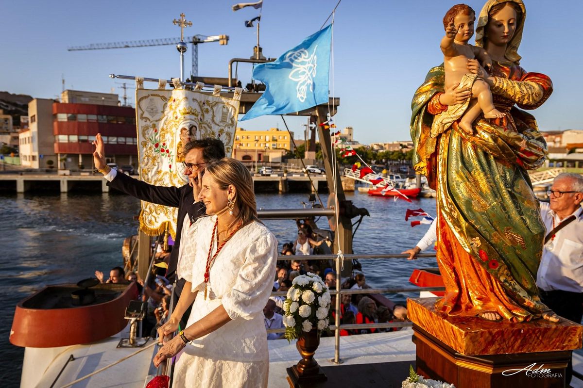 La Virgen de las Maravillas en el Puerto de Cartagena.