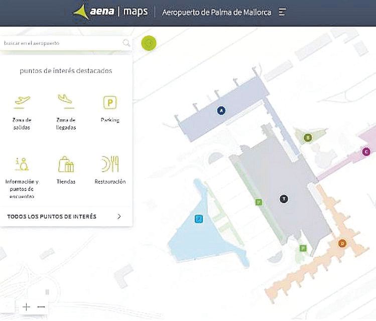 Der Flughafen von Palma in einer App