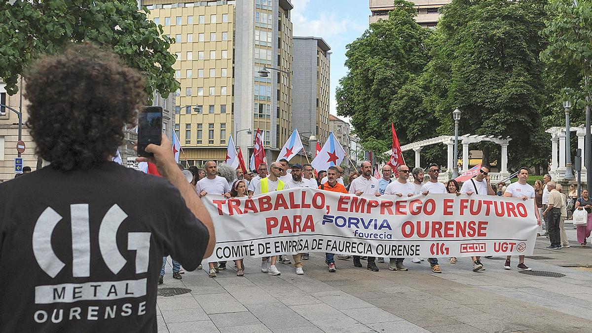Protesta del personal de Forvia.