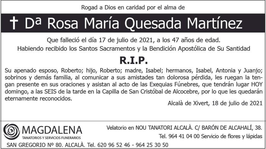 Dª Rosa María Quesada Martínez