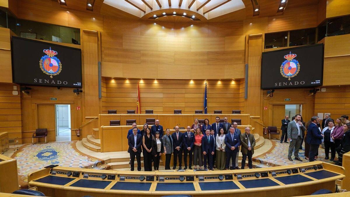 Parte de la delegación balear desplazada al Senado el día en que se aprobó la reforma de la Constitución