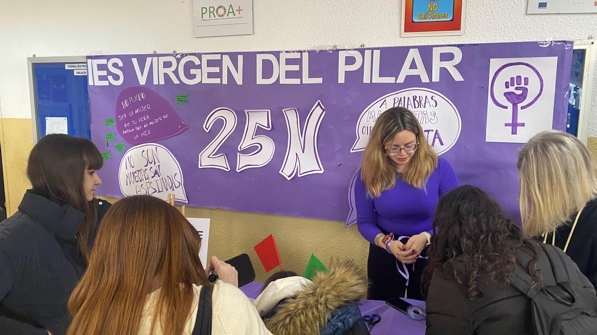 El IES Virgen del Pilar celebra el Día Internacional de la Eliminación de la Violencia contra la Mujer con diversas actividades