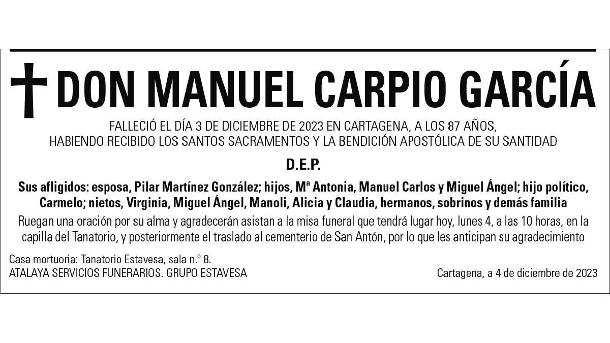 D. Manuel Carpio García
