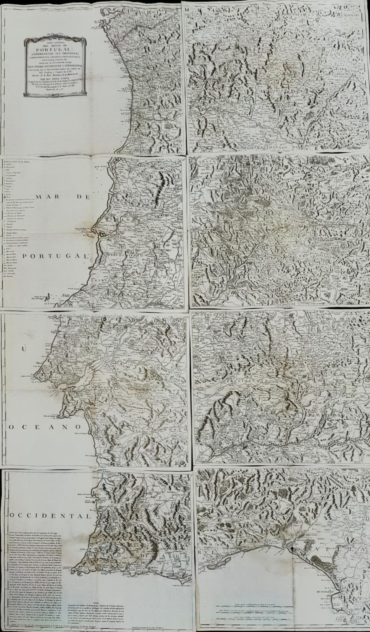 Mapa General del Reyno de Portugal del S. XVIII