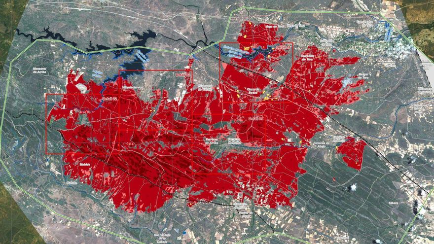 El incendio de la Sierra de la Culebra en Zamora, a vista de satélite