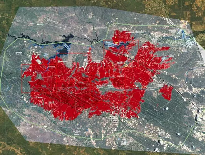 El incendio de la Sierra de la Culebra en Zamora, a vista de satélite