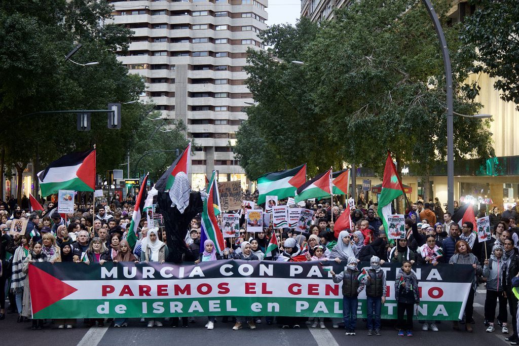 Todas las imagenes de la manifestación por la paz en Palestina de Murcia