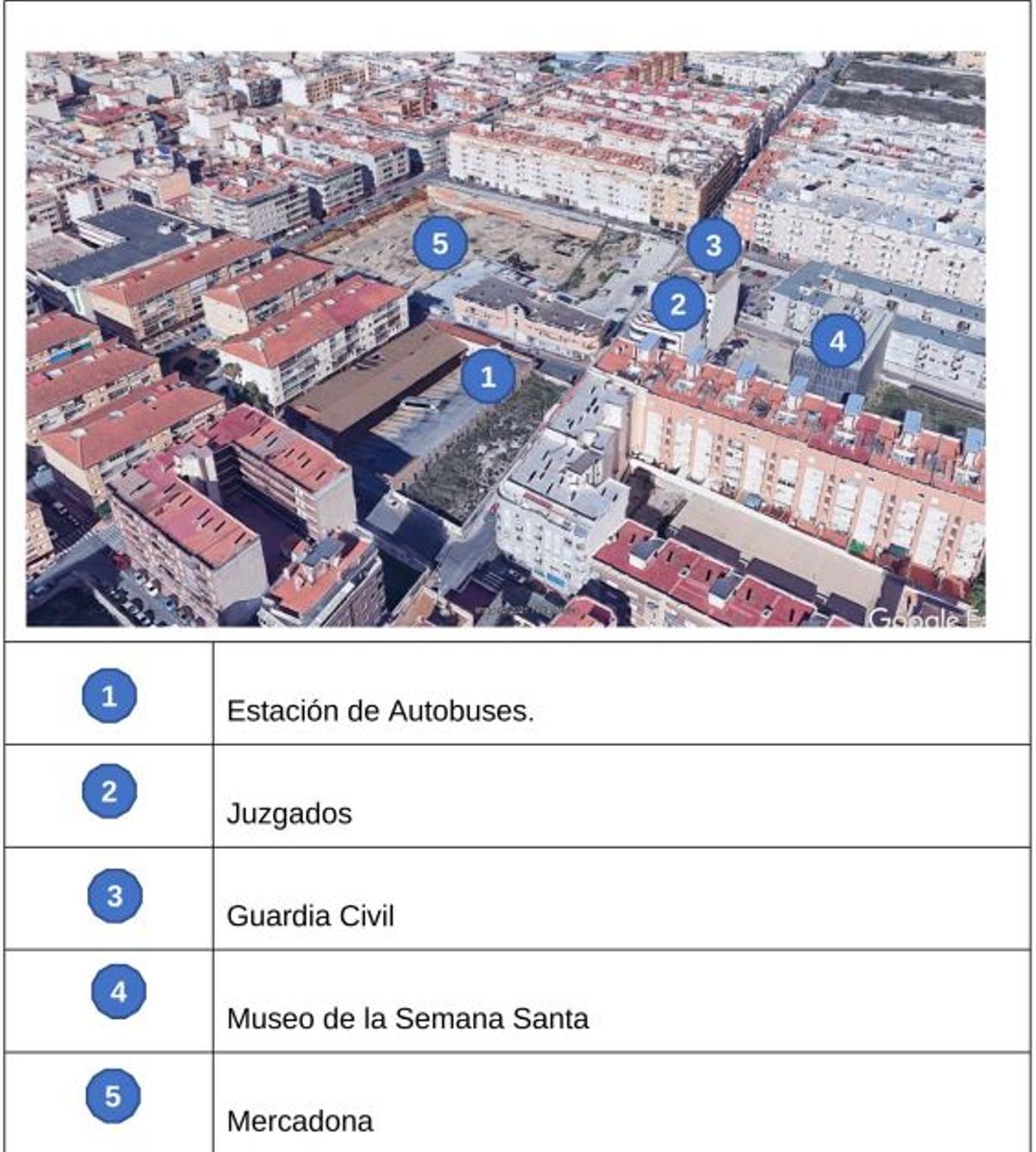 Ubicación de la parcela en la trama urbana de Torrevieja y el entorno, que figura en el expediente de consulta previa