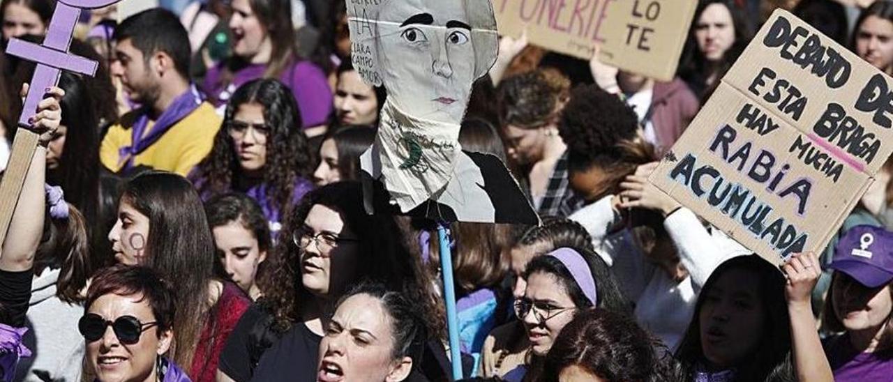 Una protesta per violència de gènere a Girona, en una imatge d&#039;arxiu.