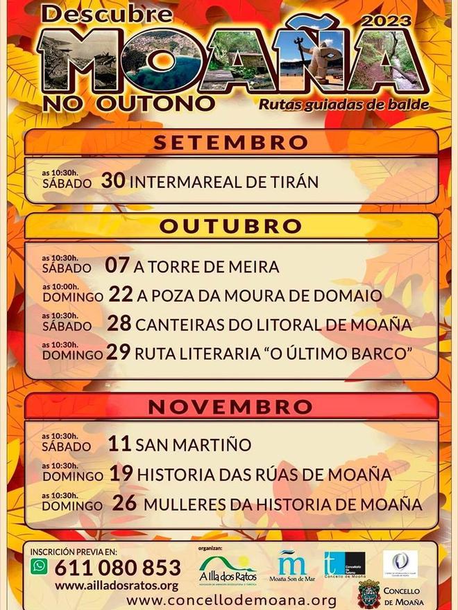 Cartel del programa Descubre Moaña no Outono 2023.