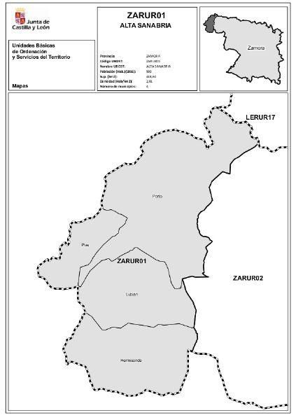 Mapa de las ubost en Zamora