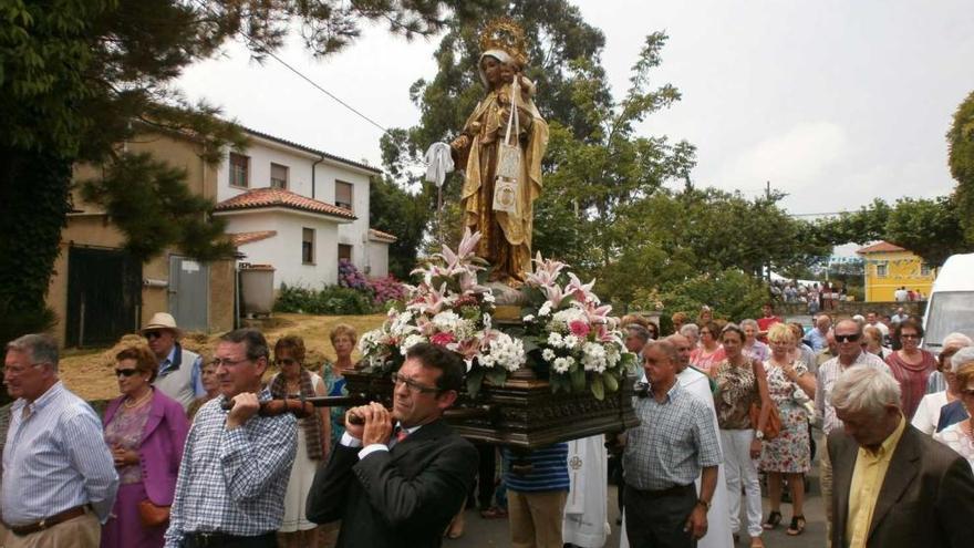 La procesión del Carmen del año pasado en Hontoria (Llanes).