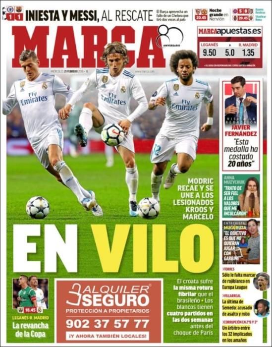 Portadas deportivas miércoles 21 de febrero de 2018