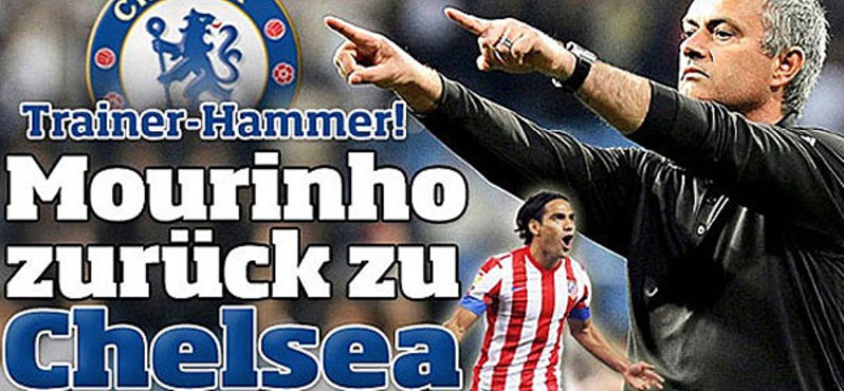 Detall de la pàgina web de ’Bild’, amb la informació sobre Mourinho i Falcao.