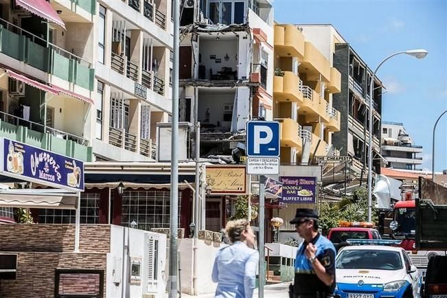 Derrumbe de un edificio de viviendas en Los Cristianos