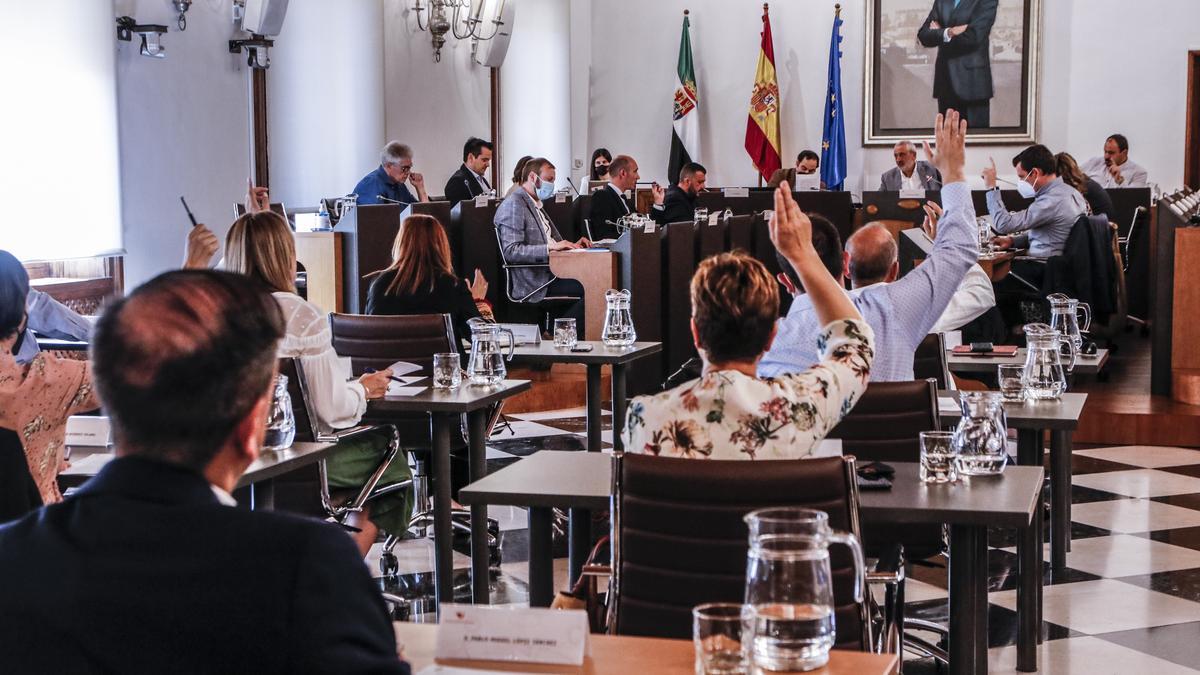 Pleno celebrado esta mañana en el salón del Palacio Provincial de la Diputación de Cáceres.