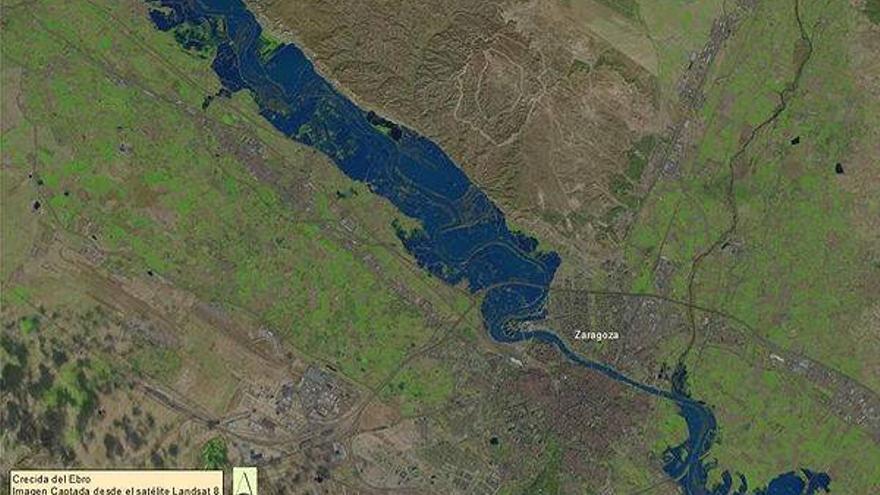 La NASA capta imágenes de la crecida del Ebro