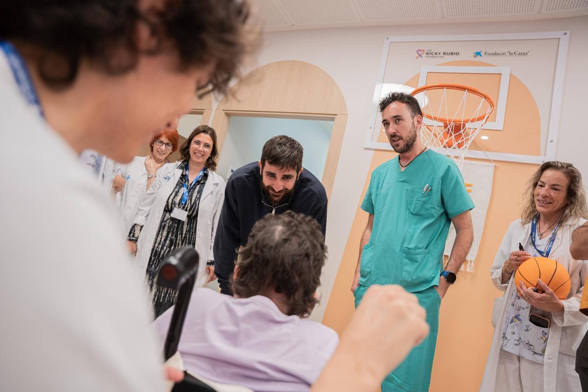 Ricky Rubio, en la presentación de la nueva área de rehabilitación para niños y adolescentes en el Hospital Vall dHebron