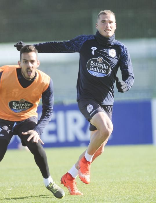 El equipo avanza en la preparación de la visita del domingo a Mestalla con Pedro Mosquera ya sobre el césped y Sidnei recuperado de su lesión muscular.