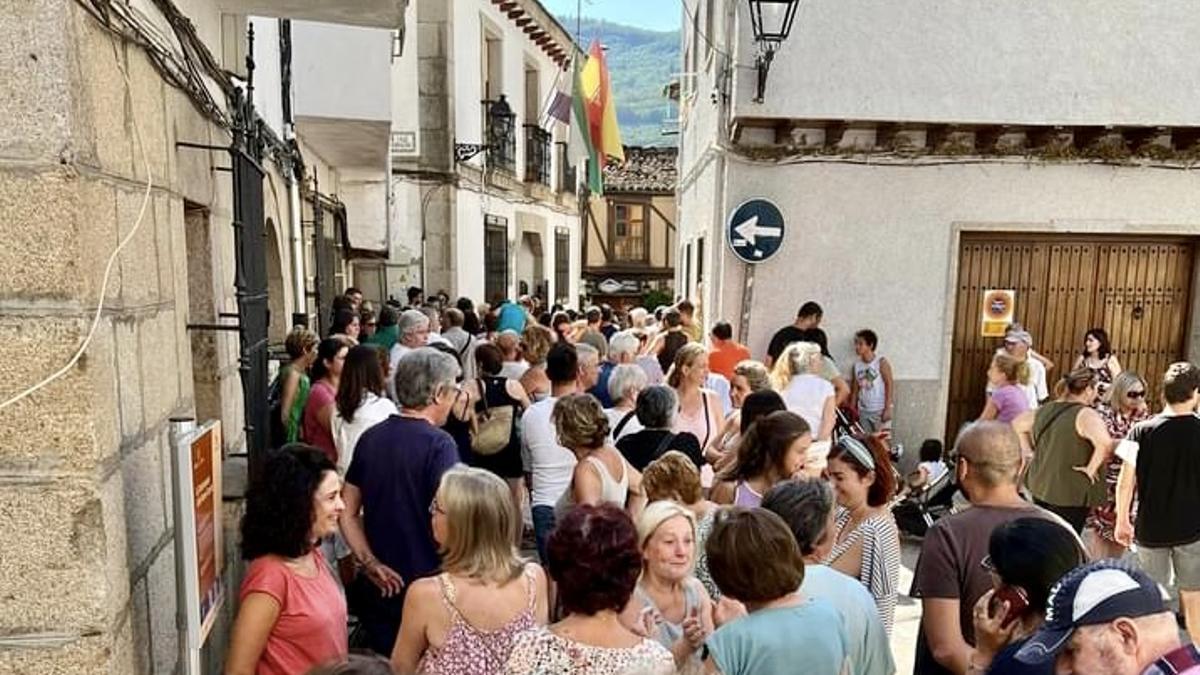 Protesta ayer en Jerte.