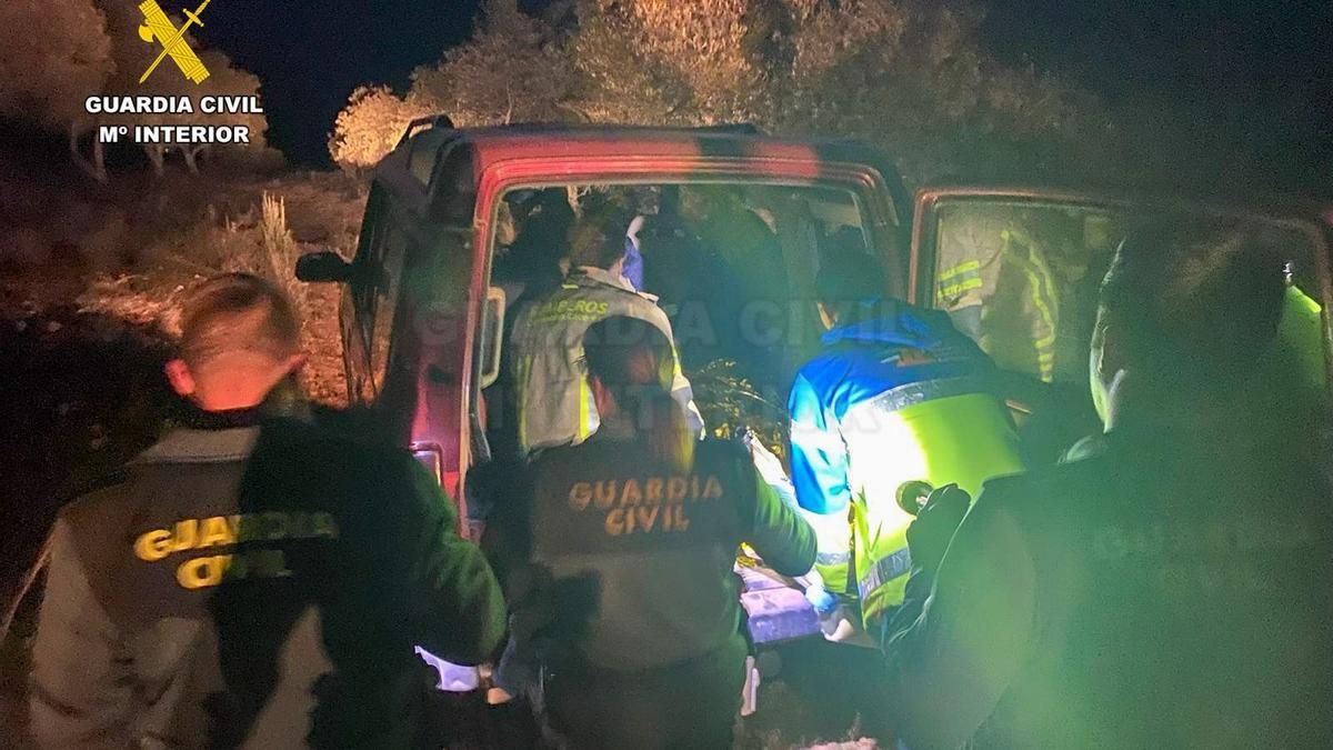 La Guardia Civil en el rescate del varón accidentado