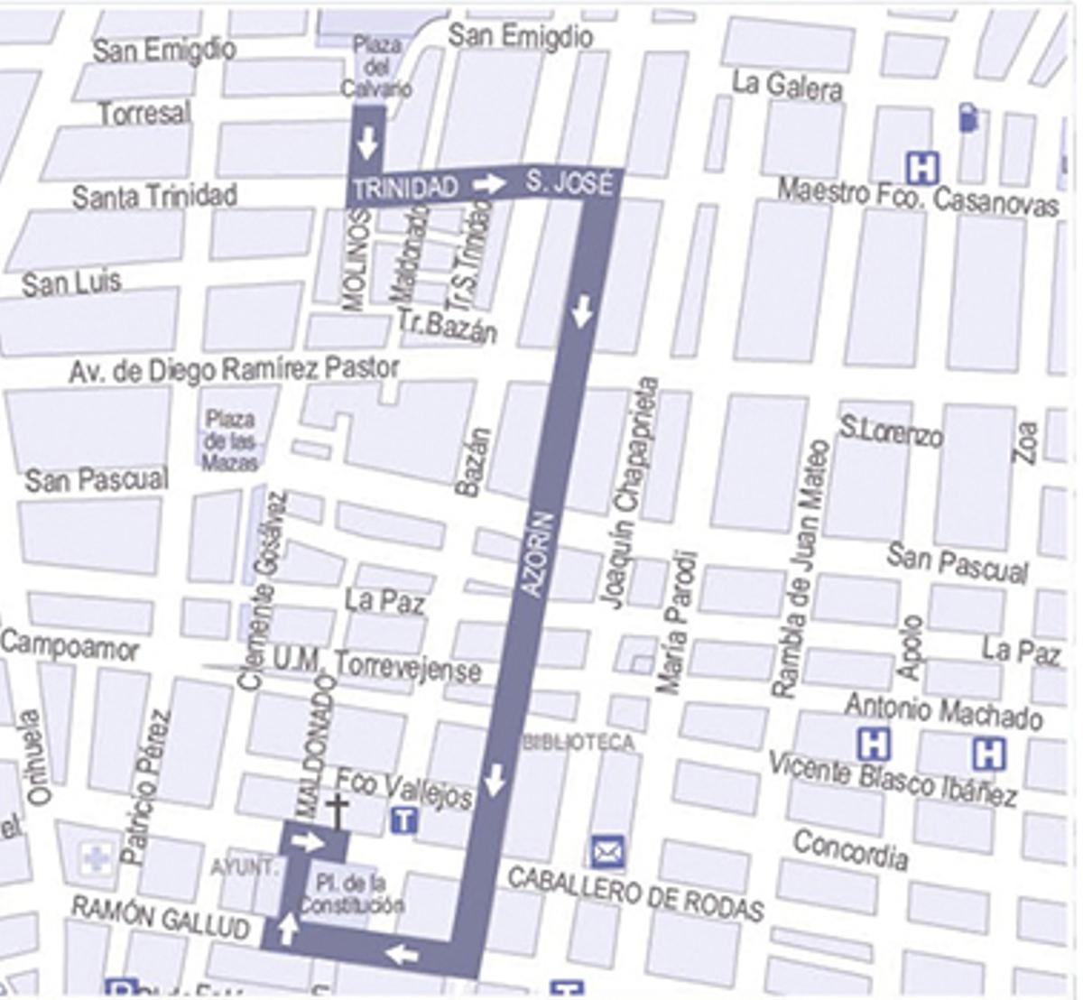 Recorrido de la Procesión del Calvario del Jueves Santo