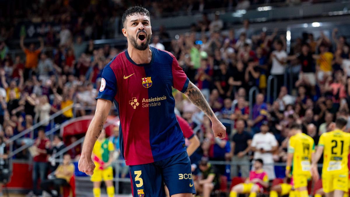 Matheus celebra el 2-0 ante el Jaén Paraíso Interior