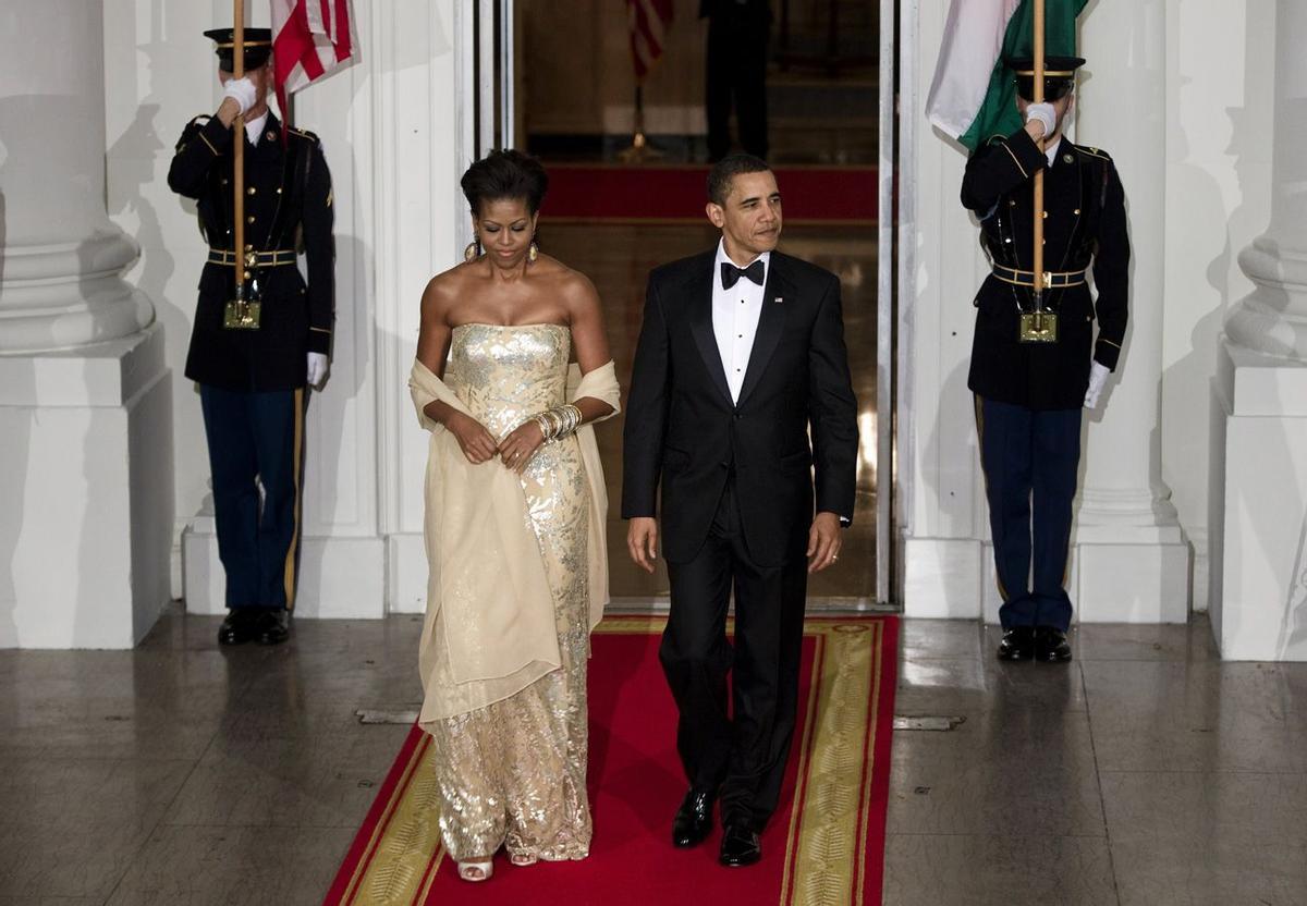 Michele Obama con vestido de Naeem Khan