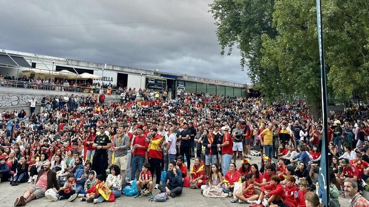 Aspecto en Praza da Estrela durante la final de la Eurocopa de 2024