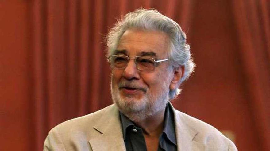 Plácido Domingo, ayer. // Efe