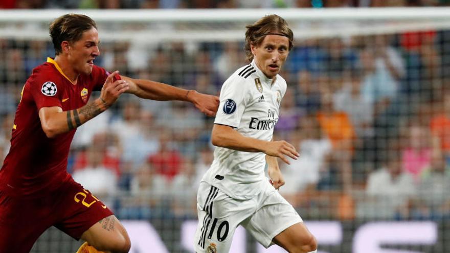 Modric, en el partido ante la Roma.