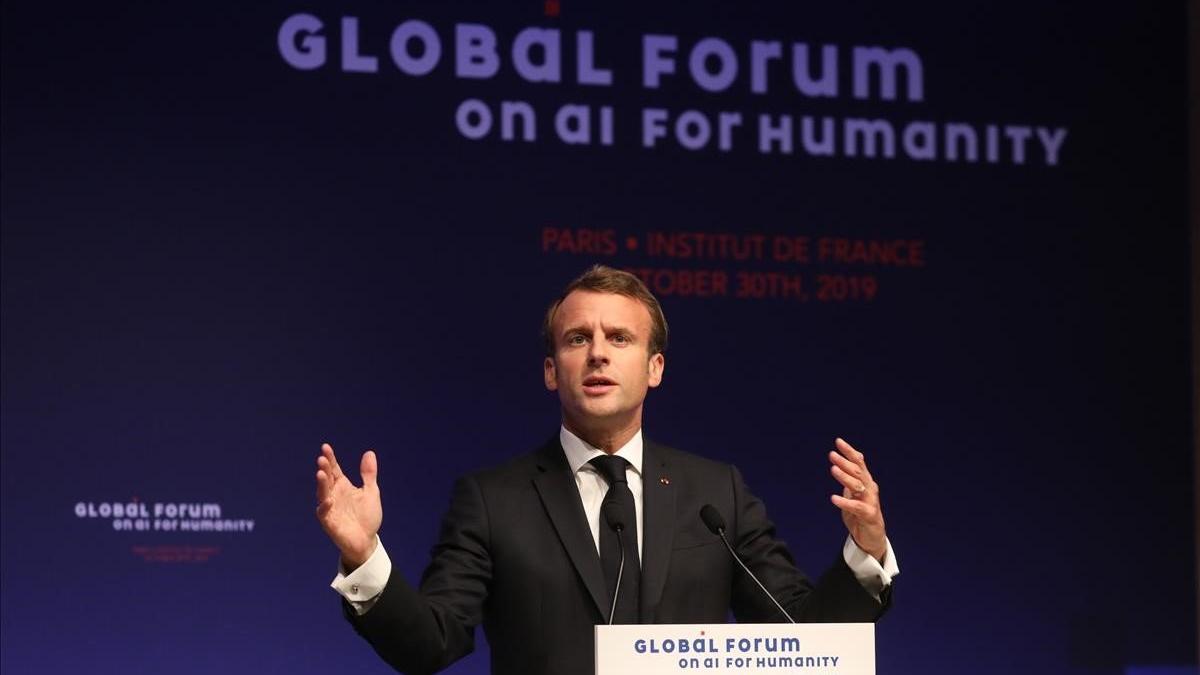 El presidente francés, Emmanuel Macron, durante un discurso en París.