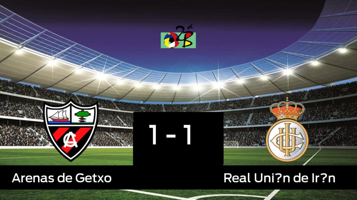 Reparto de puntos entre el Arenas de Getxo y el Real Unión de Irún, el marcador final fue 1-1