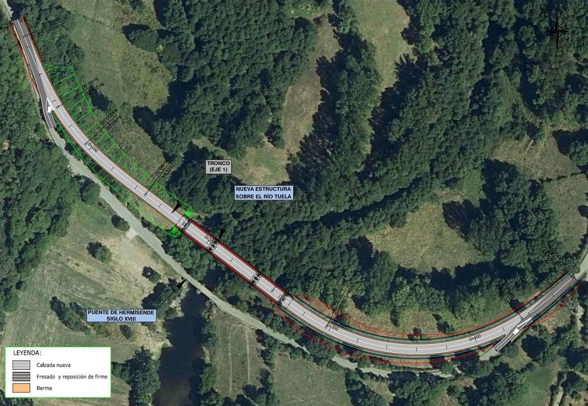 Plano proyecto variante y nuevo puente de Hermisende
