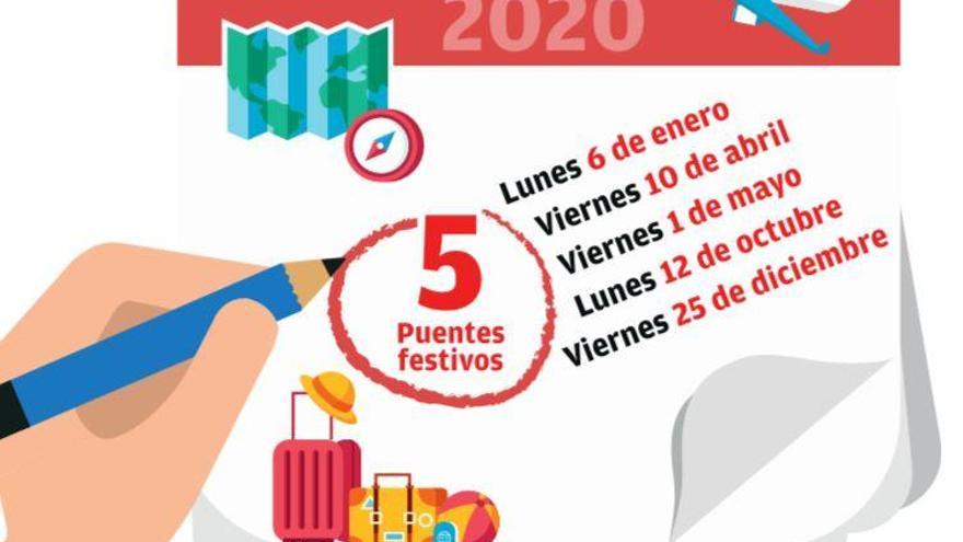 2020: El año de los cinco &quot;puentes&quot; laborales