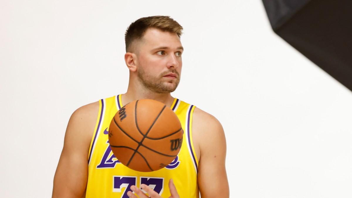 Luka Doncic, en el Media Day con los Lakers