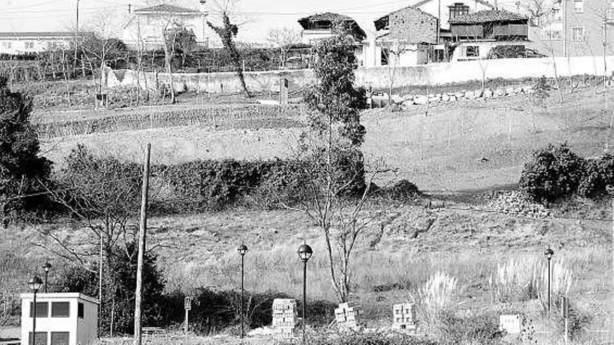 La zona donde se acometen las obras del bosque didáctico del Villar, en obras.