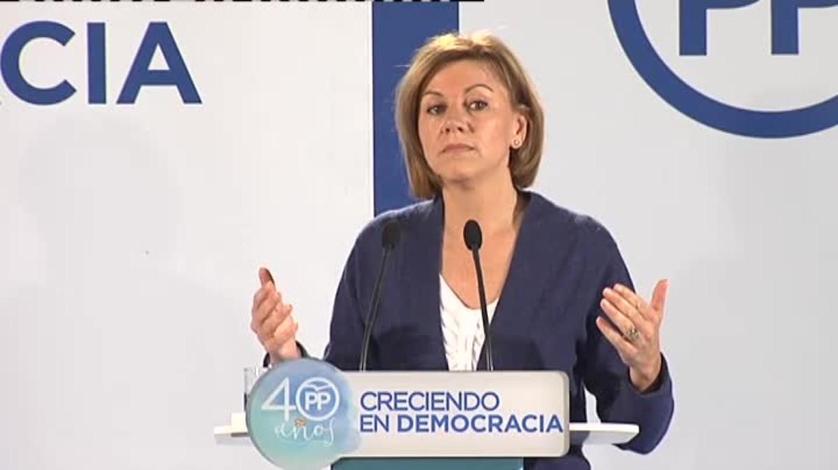 Cospedal critica l’acord entre Cs i Podem per reformar la llei electoral.