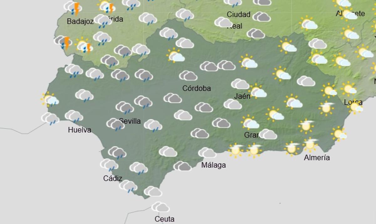 Predicción el miércoles 25 en Andalucía.