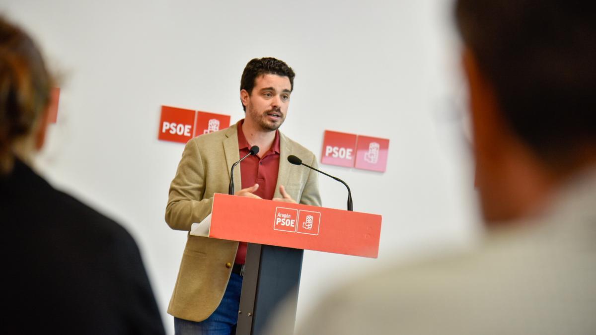 El secreatario de Organización del PSOE Aragón, Darío Villagrasa, este viernes.