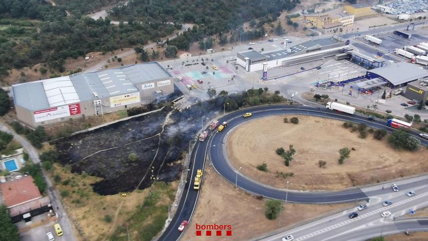 Així va quedar la zona cremada de la Jonquera