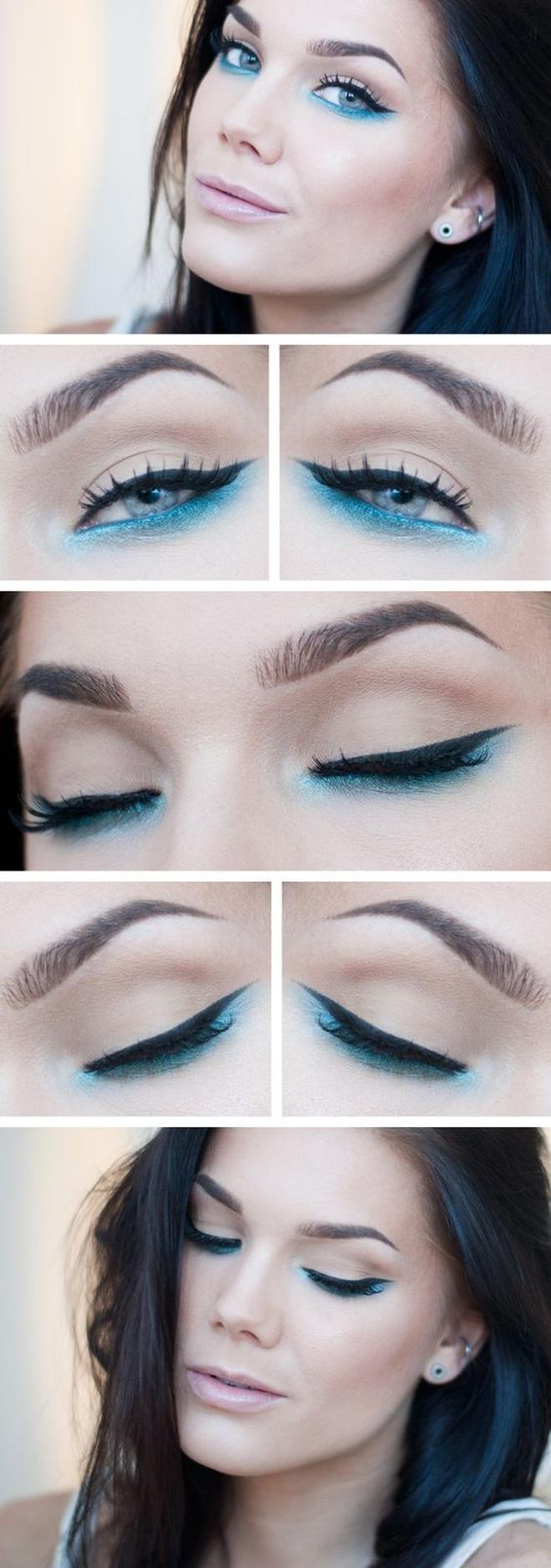 Eyeliner de color: tono azulado