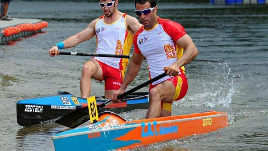 Carlos Vega, en una competición con la selección española.