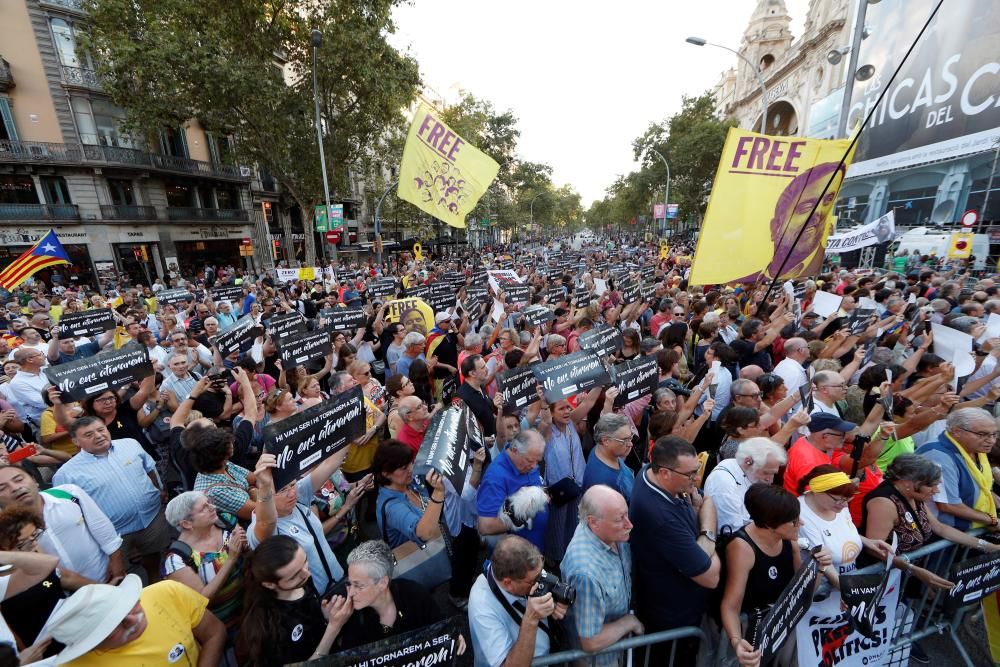 Manifestació a Barcelona per recordar el 20-S del 2017