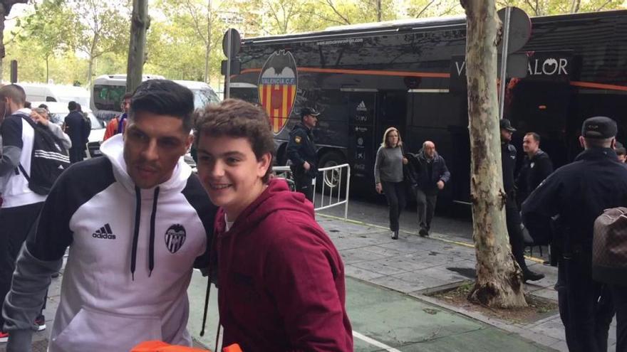 Llegada del Valencia CF al hotel