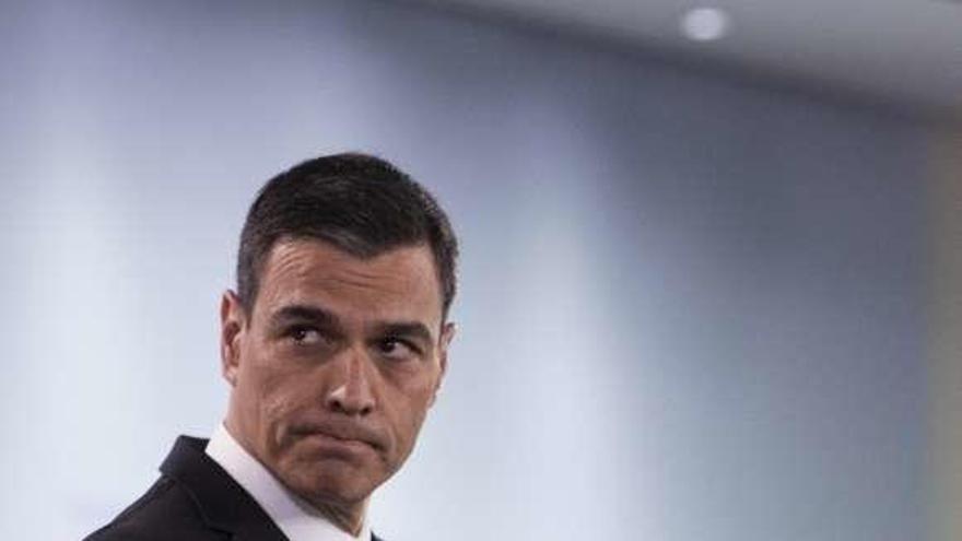 Pedro Sánchez, en su comparecencia de ayer.