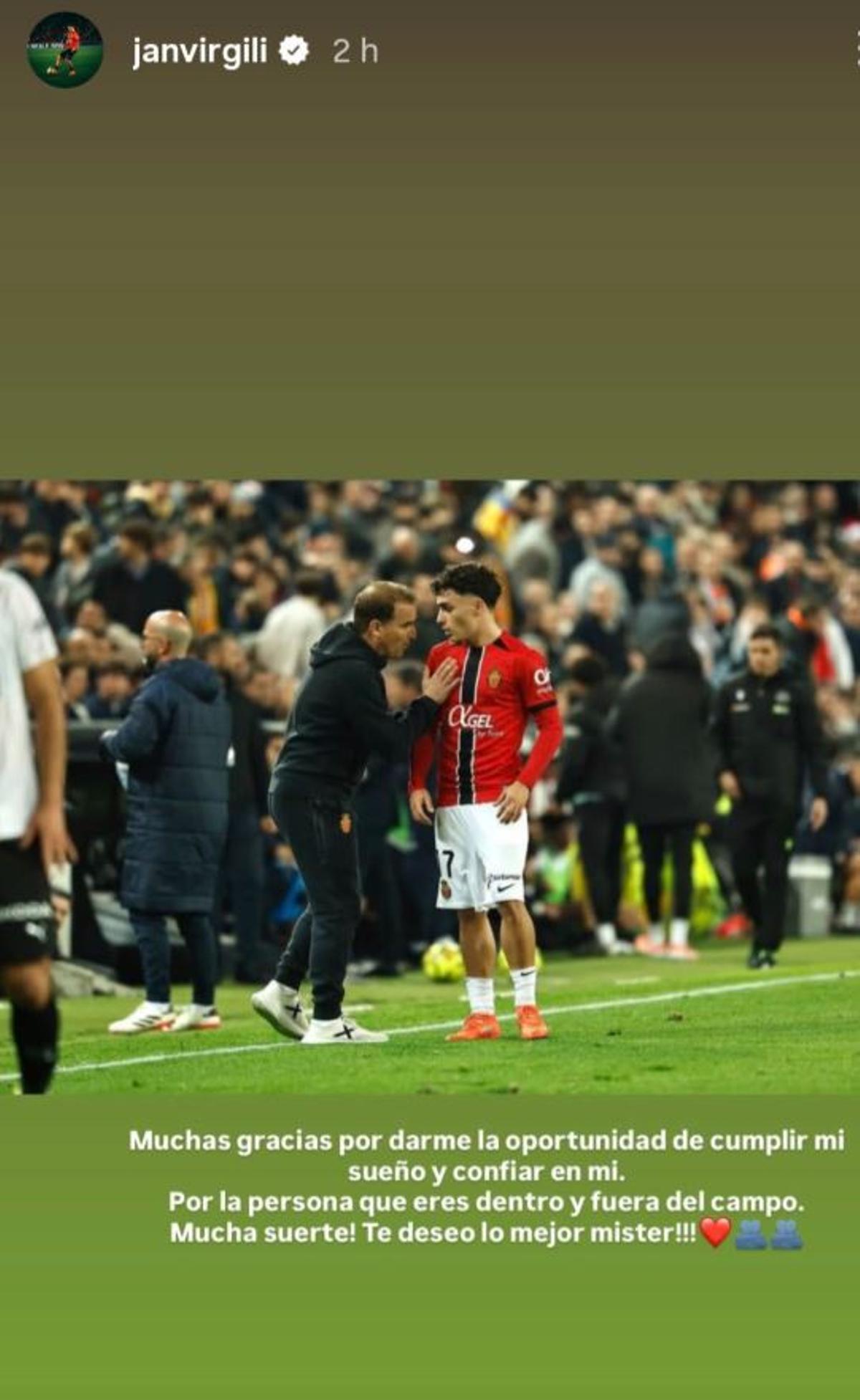 Jan Virgili ausente en la despedida de Arrasate con el Mallorca
